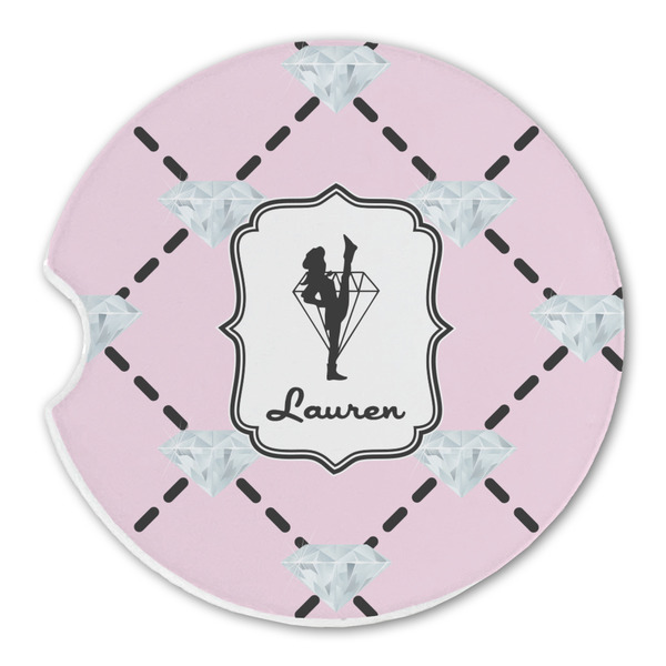 Custom Diamond Dancers Sandstone Car Coaster - Single (Personalized)