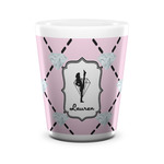 Diamond Dancers Ceramic Shot Glass - 1.5 oz - White - Set of 4 (Personalized)