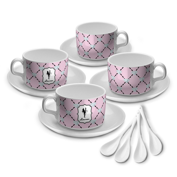 Custom Diamond Dancers Tea Cup - Set of 4 (Personalized)