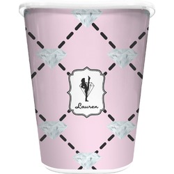Diamond Dancers Waste Basket - Double Sided (White) (Personalized)