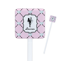 Diamond Dancers Square Plastic Stir Sticks - Double Sided (Personalized)