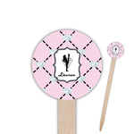 Diamond Dancers 6" Round Wooden Food Picks - Double Sided (Personalized)