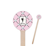 Diamond Dancers 7.5" Round Wooden Stir Sticks - Single Sided (Personalized)