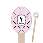 Diamond Dancers Oval Wooden Food Picks - Double Sided (Personalized)