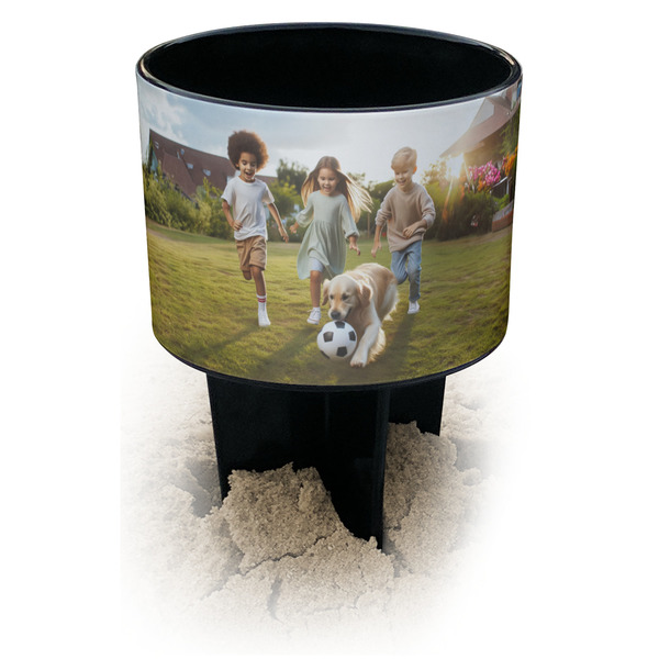 Custom Photo Black Beach Spiker Drink Holder