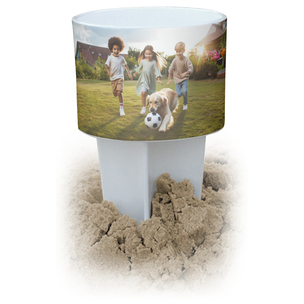 Custom Photo White Beach Spiker Drink Holder