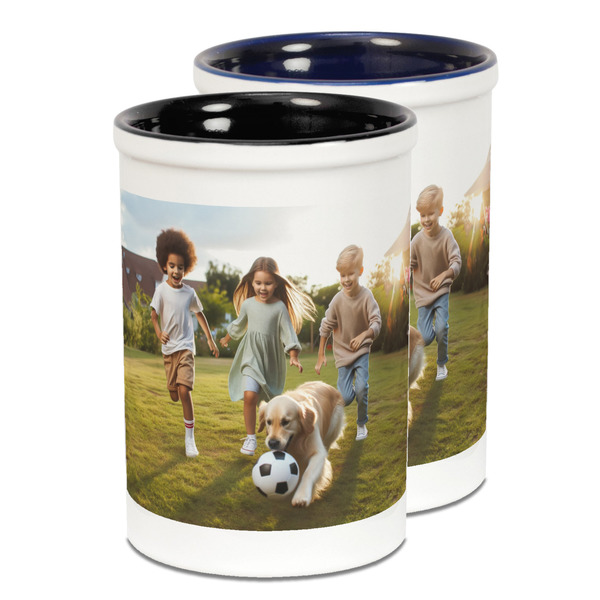 Custom Photo Ceramic Pencil Holder - Large