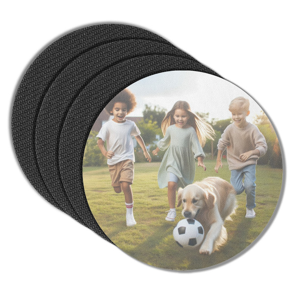 Custom Photo Round Rubber Backed Coasters - Set of 4