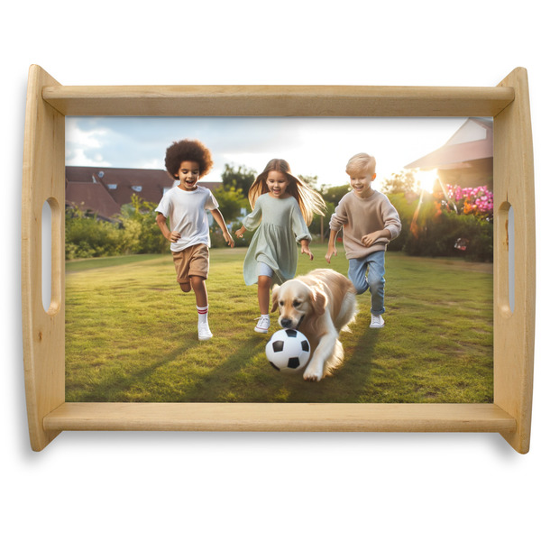 Custom Photo Natural Wooden Tray - Large