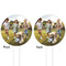 Photo White Plastic 4" Food Pick - Round - Double Sided - Front & Back