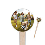 Photo 4" Round Wooden Food Picks - Double-Sided