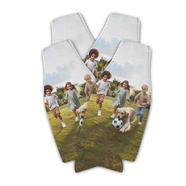 Custom Photo Zipper Bottle Coolers - Set of 4