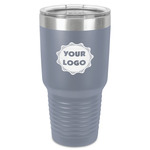 Logo 30 oz Stainless Steel Tumbler - Grey - Single-Sided