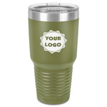 Logo 30 oz Stainless Steel Tumbler - Olive - Single-Sided