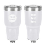 Logo 30 oz Stainless Steel Tumbler - White - Double-Sided