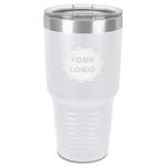 Logo 30 oz Stainless Steel Tumbler - White - Single-Sided