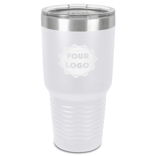 Custom Logo 30 oz Stainless Steel Tumbler - White - Single-Sided