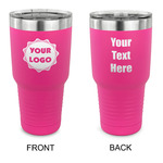 Logo 30 oz Stainless Steel Tumbler - Pink - Double-Sided