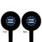 Logo Black Plastic 4" Food Pick - Round - Double Sided - Front & Back