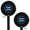 Logo Black Plastic 5.5" Stir Stick - Double Sided - Round - Front & Back