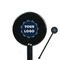 Logo Black Plastic 5.5" Stir Stick - Round - Closeup