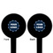 Logo Black Plastic 6" Food Pick - Round - Double Sided - Front & Back