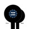 Logo Black Plastic 6" Food Pick - Round - Single Sided - Front & Back