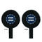 Logo Black Plastic 7" Stir Stick - Double Sided - Round - Front & Back