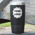 Logo 20 oz Stainless Steel Tumbler - Black - Double-Sided