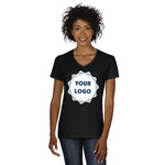 Logo Women's V-Neck T-Shirt - Black - Small