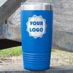 Logo 20 oz Stainless Steel Tumbler - Royal Blue - Double-Sided