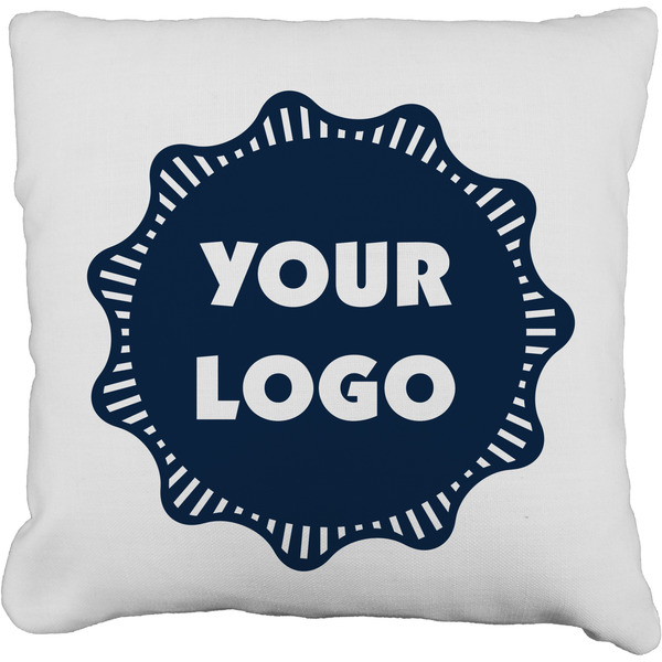 Custom Logo Faux-Linen Throw Pillow 16"