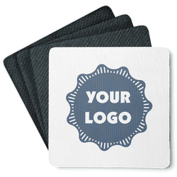 Logo Square Rubber Backed Coasters - Set of 4