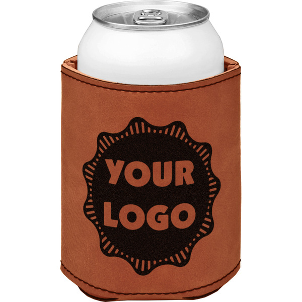 Custom Logo Leatherette Can Sleeve - Double-Sided