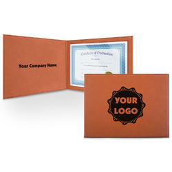 Logo Leatherette Certificate Holder - Front and Inside