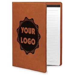 Logo Leatherette Portfolio with Notepad - Large - Single-Sided