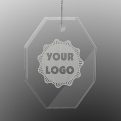 Logo Engraved Glass Ornament - Octagon