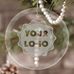 Logo Engraved Glass Ornament