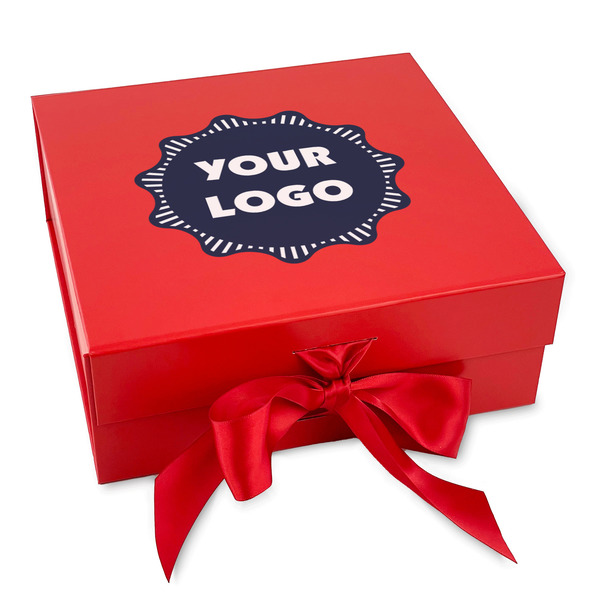 Custom Logo Gift Box with Magnetic Lid - Red