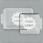 Logo Glass Baking & Cake Dish Set - 13in x 9in & 8in x 8in