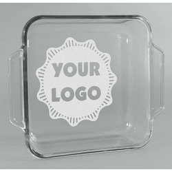 Logo Glass Cake Dish with Truefit Lid - 8in x 8in
