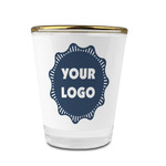 Logo Glass Shot Glass - 1.5 oz - with Gold Rim - Single