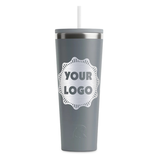 Custom Logo RTIC Everyday Tumbler with Straw - 28oz - Grey - Double-Sided