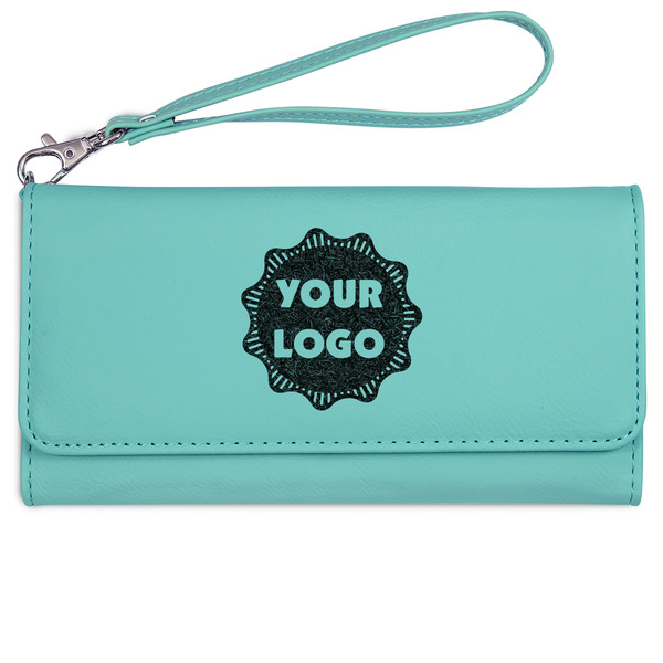 Custom Logo Ladies Leatherette Wallet - Laser Engraved - Teal