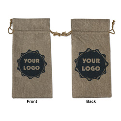 Logo Burlap Gift Bag - Large - Double-Sided