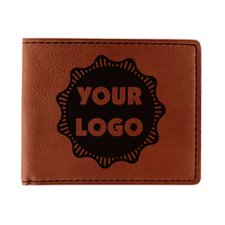 Logo Leatherette Bifold Wallet - Double-Sided