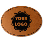 Logo Faux Leather Iron On Patch - Oval