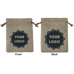 Logo Burlap Gift Bag - Medium -Double-Sided