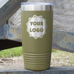 Logo 20 oz Stainless Steel Tumbler - Olive - Double-Sided