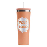 Logo RTIC Everyday Tumbler with Straw - 28oz - Peach - Single-Sided